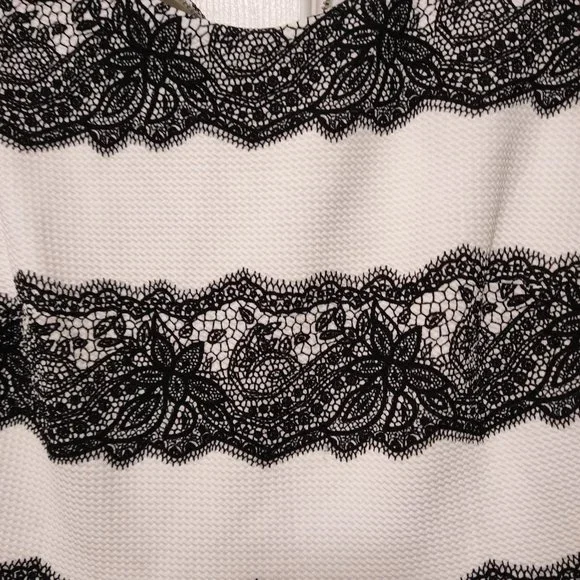 Jolibel black and white sleeveless dress. Zipper in the back, - Picture 6 of 8